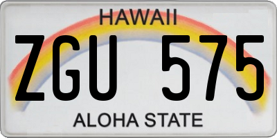 HI license plate ZGU575