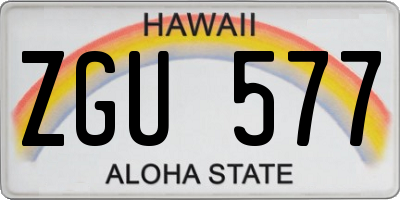 HI license plate ZGU577