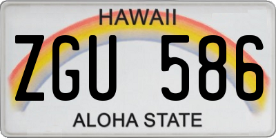 HI license plate ZGU586
