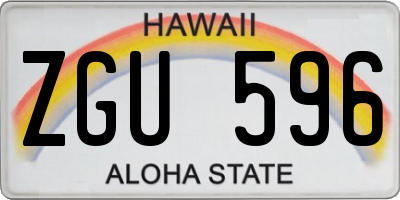 HI license plate ZGU596