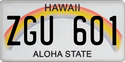 HI license plate ZGU601