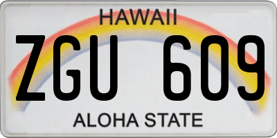 HI license plate ZGU609