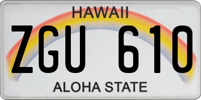 HI license plate ZGU610