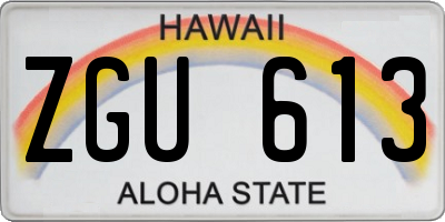 HI license plate ZGU613