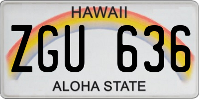 HI license plate ZGU636