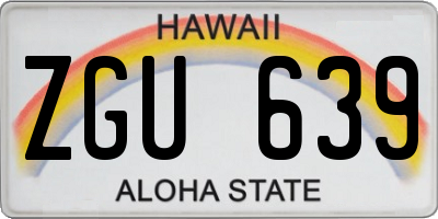 HI license plate ZGU639