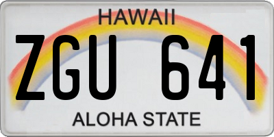 HI license plate ZGU641