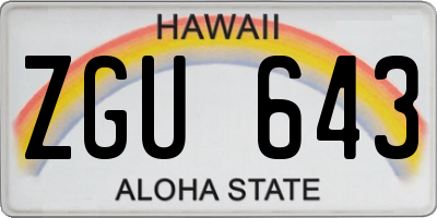 HI license plate ZGU643
