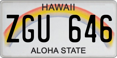HI license plate ZGU646