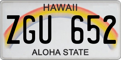 HI license plate ZGU652