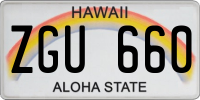 HI license plate ZGU660