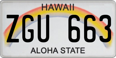 HI license plate ZGU663
