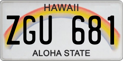 HI license plate ZGU681
