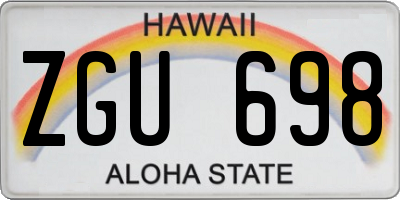 HI license plate ZGU698