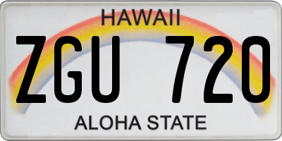 HI license plate ZGU720