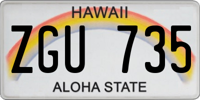 HI license plate ZGU735