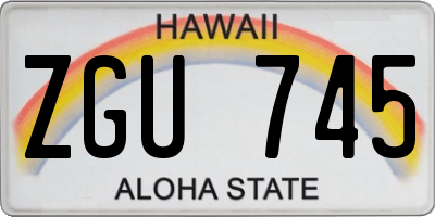 HI license plate ZGU745
