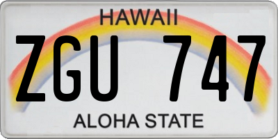 HI license plate ZGU747