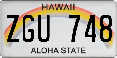 HI license plate ZGU748
