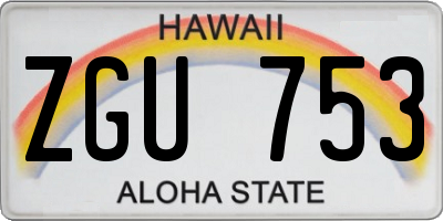 HI license plate ZGU753