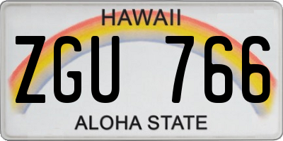 HI license plate ZGU766