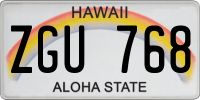 HI license plate ZGU768