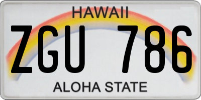 HI license plate ZGU786