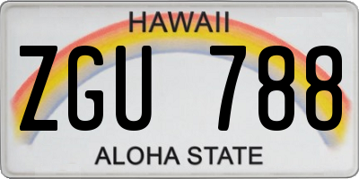 HI license plate ZGU788
