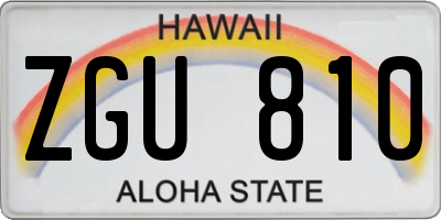 HI license plate ZGU810