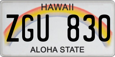 HI license plate ZGU830
