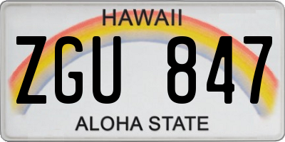 HI license plate ZGU847