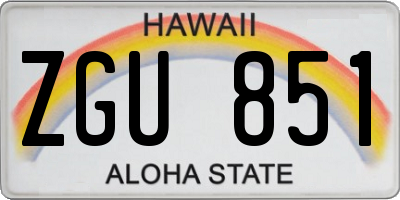 HI license plate ZGU851