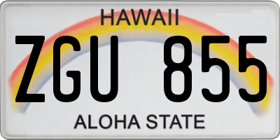 HI license plate ZGU855