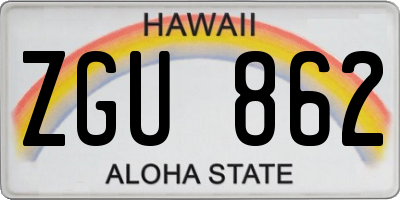 HI license plate ZGU862