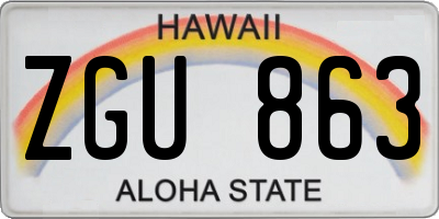 HI license plate ZGU863
