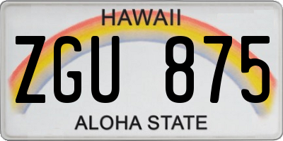 HI license plate ZGU875