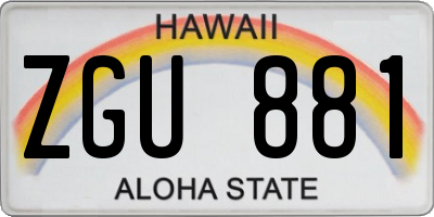 HI license plate ZGU881