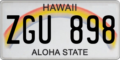 HI license plate ZGU898