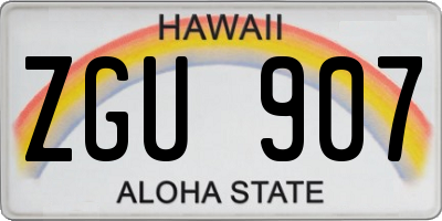 HI license plate ZGU907
