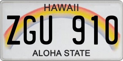 HI license plate ZGU910