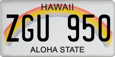 HI license plate ZGU950