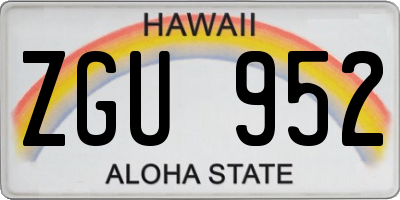 HI license plate ZGU952