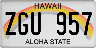 HI license plate ZGU957