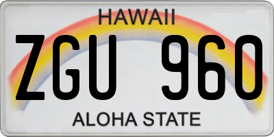 HI license plate ZGU960