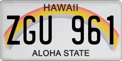 HI license plate ZGU961