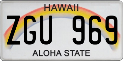 HI license plate ZGU969