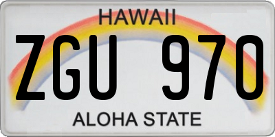 HI license plate ZGU970