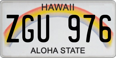 HI license plate ZGU976