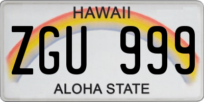 HI license plate ZGU999