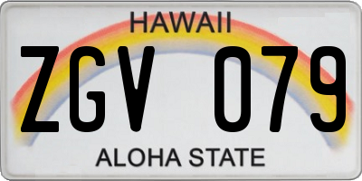 HI license plate ZGV079